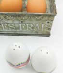 Salière et poivrière oeufs porcelaine