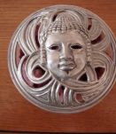 BONBONNIERE OU BOITE A POT POURRI VERRE ET ETAIN