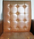 SOLDES -50% - Fauteuil vintage skaï marron années 50