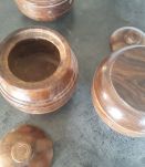 3 Boites rondes en bois 