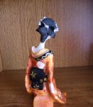  ANCIENNE FIGURINE JAPONAISE  EN CERAMIQUE PEINTE