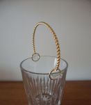 SEAU A GLACE ET SA CUILLERE METAL DORE