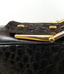 Sac croco en cuir vintage