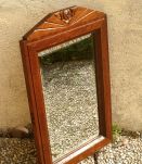 miroir  en  bois , biseauté, vintage