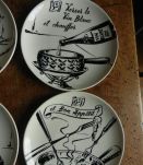 service à fondue vintage Giens noir et blanc