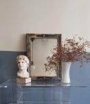 miroir au mercure cadre bois et stuc dans son jus début XXe