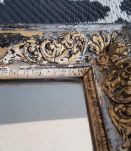 miroir au mercure cadre bois et stuc dans son jus début XXe