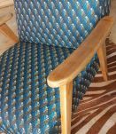 Fauteuil vintage piètement compas