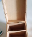 boîte en bois verni  rangement de fiches 3 compartiments