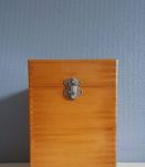 boîte en bois verni  rangement de fiches 3 compartiments