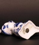 Femme Renard et Poule GZHEL / Porcelaine de GJEL