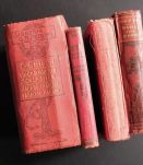 Lot de 4 Livres Français et Italien Anciens Rouges 1900