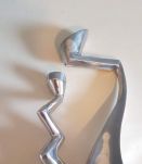 bougeoirs en aluminium plein design Hilton années 80