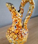 Vase, petite cruche en grès moutarde 