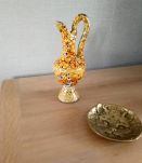 Vase, petite cruche en grès moutarde 