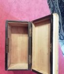 coffret bois peint héron