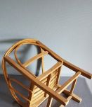 fauteuil enfant bois et rotin vintage années 50