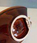 serviteur céramique avec poignée en métal doré vintage