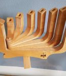 bougeoir paon articulé 7 feux en bois naturel par Art Plus 