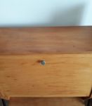 Secrétaire vintage 60 metal et bois blond