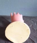 main rose poudré en céramique soliflore baguier années 70 