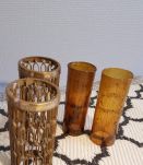 photophores bougeoirs style moucharabieh en laiton et verre 