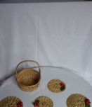 panier tressé + 8 sets
