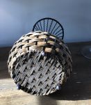 Vase en osier et métal - Vintage