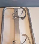 porte manteaux en aluminium avec 2 patères des années 60