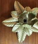 Applique fleur vintage en métal doré