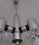 lustre vintage années 70 3 feux en verre taillé 