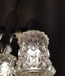 lustre vintage années 70 3 feux en verre taillé 