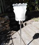 Lampe glaçon verre/ inox vintage années 50