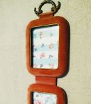 Cadre velours vieux rose