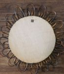 Miroir soleil rond rotin vintage 60s 70s