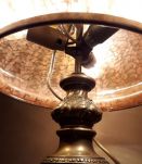 Lampe Art Deco Bronze Doré Pate De verre