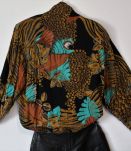 Veste chemise vintage 90  loose overside  L Mixte noir coton