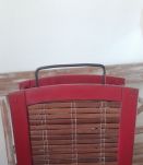 Porte revue rotin et bois