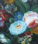 Huile sur toile, bouquet de fleurs 30 x 40 cm, P. Wilson