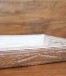 Grand plateau deco en aluminium martelé