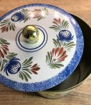 Boîte métallique ronde  motif faïence HB HENRIOT QUIMPER