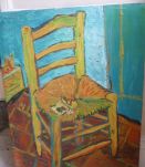 Huile sur toile, copie chaise de Vincent van Gogh 30 x40 cm