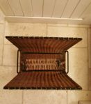 Porte revues en rotin vintage 