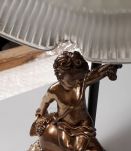 lampe angelot et tulipe art nouveau  