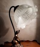 lampe angelot et tulipe art nouveau  