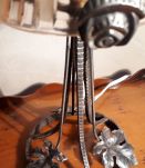 lampe fer forgee de bureau art deco verre 