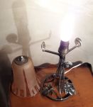 lampe fer forgee de bureau art deco verre 