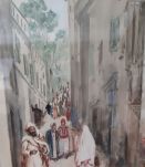 Gouache et aquurelle "souvenirs d'Alger" signée