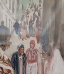 Gouache et aquurelle "souvenirs d'Alger" signée