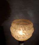 lampe calice sur pied bronze verre clichy  